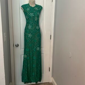 Jovani Long Green Dress with sequins size 0